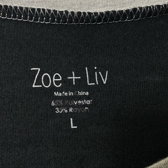 Merry Christmas Zoe + Liv Black Grey Women Size Large - Picture 3 of 4